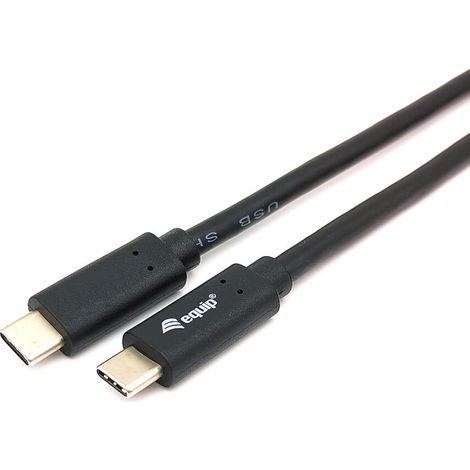 Equip Kabel USB-C3.2-C Gen1 PD60W St/St 0.50m schwarz (128348)