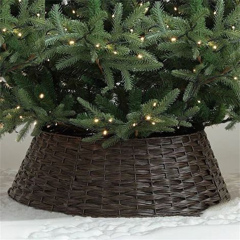 Arceau Pour Arbre De Noël - Panier Tissé En Osier Naturel - Couverture Pour Pied D'Arbre Artificiel - Diamètre 60 Cm - 1 Pièce