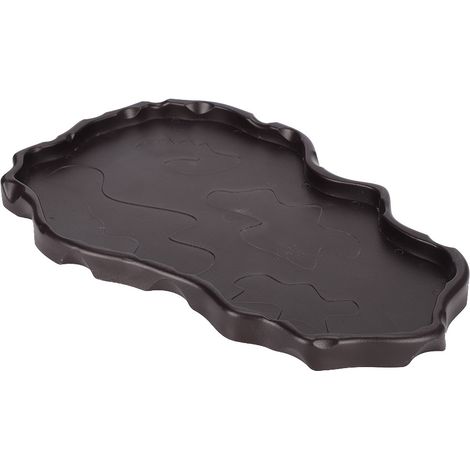 Bassin d'alimentation en plastique pour Reptiles, grenouilles serpent, plat d'alimentation à boire, décorations de paysage, couleur café profond, NW‑ 29 (1/5)