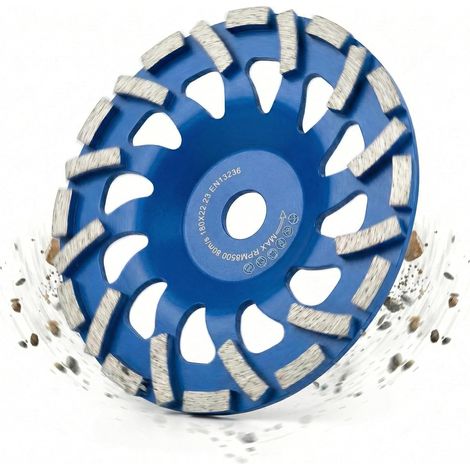 Concrete Diamond Sanding Disc 180 mm × 22.23 mm, Sanding and Surfacing 180 for Granite, Natural Stone, Screed, Plaster, Marble (Blue) (1/5)