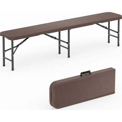 Panca Pieghevole Esterno Salvaspazio da Giardino Coco Panchina Birreria da Campeggio 183 cm Panche Portatili per Tavolo Richiudibile Valigetta con Maniglia MOKA (1/4)