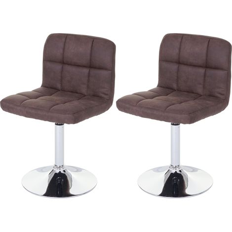 [NON UTILIZZATO] Set 2x sedie sedie lounge Kavala elegante moderno tessuto 48x45x78cm marrone scuro vintage