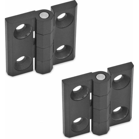 Cerniera piatta pieghevole con foro, cerniera in lega di zinco, cerniera per porte resistenti, adatta per porte fisse, porte d'ingresso, porte di camere da letto, porte da giardino, 2 pezzi 4040 mm ne (1/4)