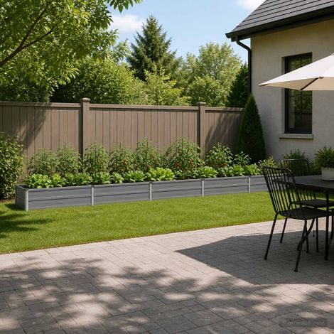 vidaXL Jardin surélevé Gris 400 x 40 x 24 cm acier laminé à froid (1/5)