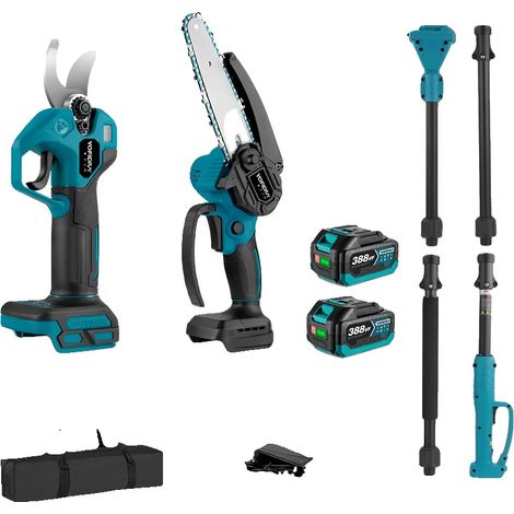 Sécateur Électrique, Moteur Sans Balais, Pôle Télescopique, 2 Batterie (1/2)