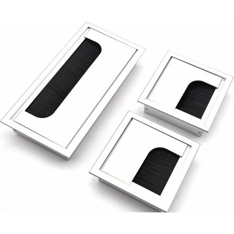 Cache-câbles carré en aluminium, organisateur de câbles de bureau, 3 pièces (1/4)