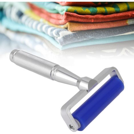 Rouleau en silicone bleu non adhésif, rouleau à film collé, fonction électrostatique, rouleau à poignée en métal, 6 pouces. (1/5)