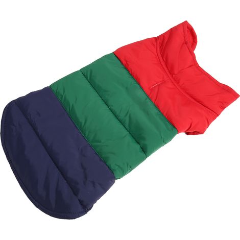 Gilet d'hiver chaud pour animaux de compagnie, double face, en coton épais, imperméable et coupe-vent, pour chiens moyens et grands, vert, taille M (1/5)