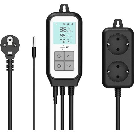 Prise de thermostat de chauffage de refroidissement WiFi intelligente, prise de capteur de régulateur de température numérique Tuya pour fermenteur de reptiles