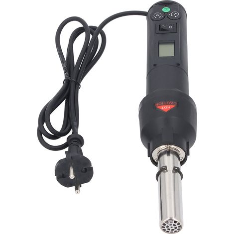 Pistolet à air chaud 700 W avec réglage de la température et du débit d'air, écran LCD, support et 4 buses en acier interchangeables, prise UE (1/5)
