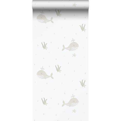 papier peint baleines beige et blanc - Sanders & Sanders (1/5)