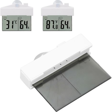 Thermomètre et hygromètre à ventouse pour intérieur/extérieur avec affichage numérique LCD transparent (1/5)