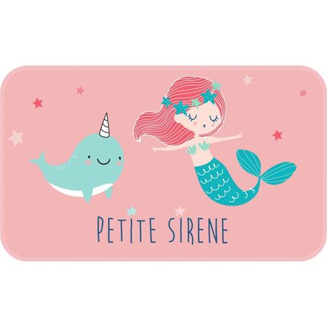 Tapis Enfant Déco "Petite Sirena" 45x75cm Rose (1/2)