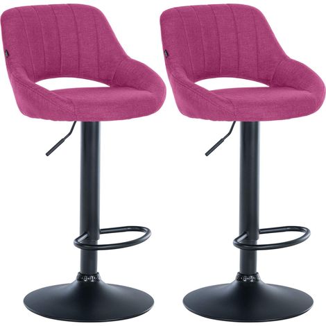 2er Set Barhocker Milet Stoff lila Metall matt schwarz (1/5)