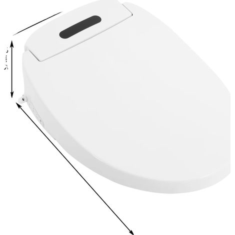 Couvercle de toilette intelligent, siège chauffant, fonctionnalités de télécommande, BLANC, 220V, Prise EU (1/2)