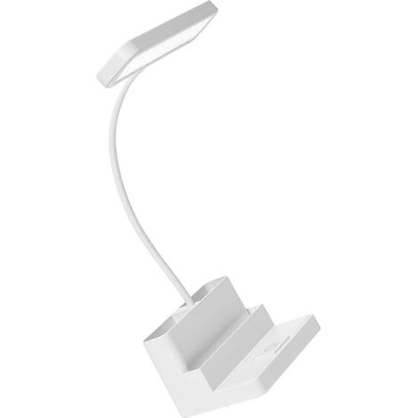 Lampe de lecture tactile LED blanche, lampe de bureau pour étudier et veilleuse.