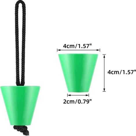 Kayak/Canoe Flood Plug Rubber Silicone Water Block Plug Drain Plug Waterproof Plug Valve Boat Accessories - Green - (1/4)
