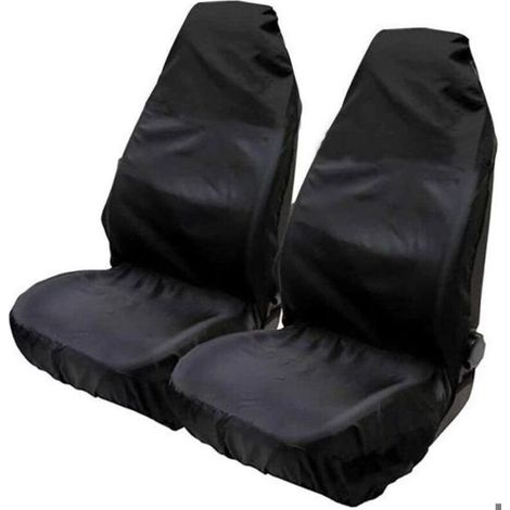 Universal waterproof car seat covers (set of 2) 132 x 54 cm Black (1/4)