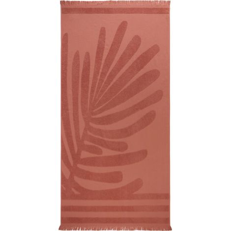 Fouta de plage en Motif feuillage en éponge  TROPI (1/4)
