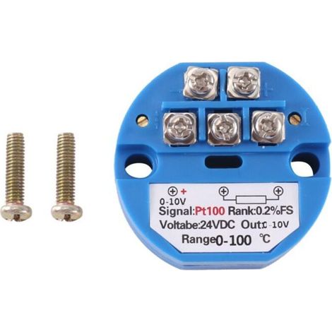 Transmetteur de Température PT100 0-100°C Entrée RTD Sortie 0-10V DC24V