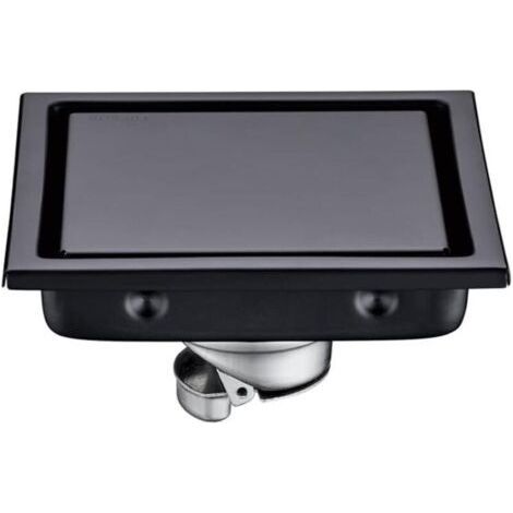 Drain de Plancher Douche Carré Acier Inoxydable Invisible Caniveau de Douche Anti Odeur avec Insertion 11x11cm (1/5)
