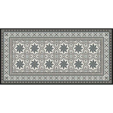 TAPIS VELVET CARRELAGE GRIS 45X75 MERCURY 002267-2