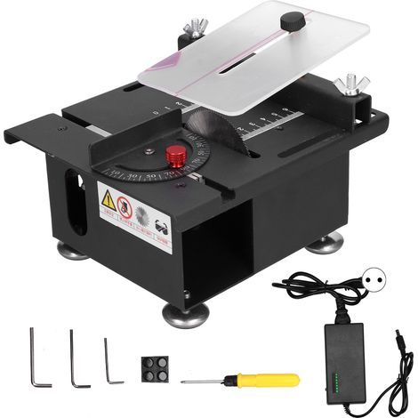 Mini sega circolare da tavolo da 100 W con guida scorrevole regolabile per la lavorazione del legno (1/5)