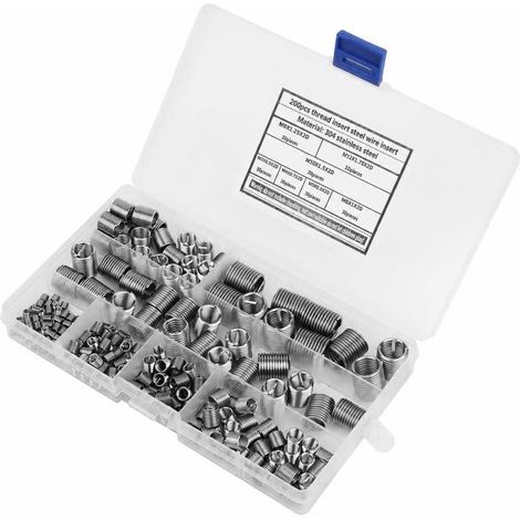 Lot de 200 inserts filetés en acier inoxydable 304, filetage intérieur M3-M12 (1/5)