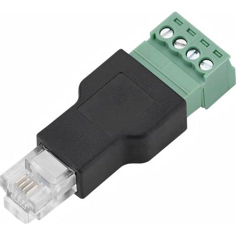 RJ11 Vis Adaptateur de Terminal Connecteur Ethernet RJ11 6P4CMâle vers Connecteur à Borne à Vis 4 Broches Ethernet Adaptateur pour Modem (1/5)