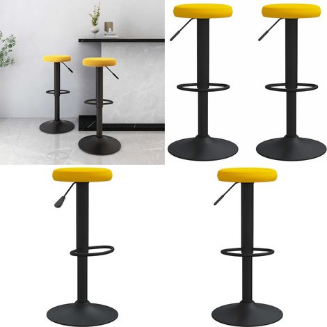 vidaXL Tabourets de bar lot de 2 jaune moutarde velours (1/5)