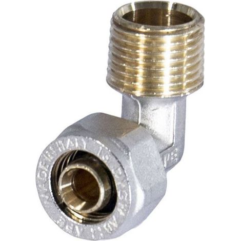 RACCORDO CURVO MASCHIO A STRINGERE A CORPO UNICO PER TUBO MULTISTRATO MODELLO 753FP - 3/4 Ø20 - APE