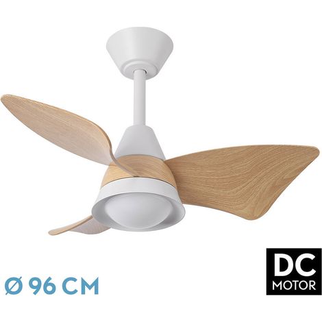 DC "Jaguar" dimmbarer Deckenventilator mit Fernbedienung (30W 3CCT 3000lm) weiß und buche (1/3)