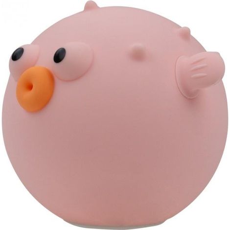 Lámpara de noche LED con forma de pez globo rosa