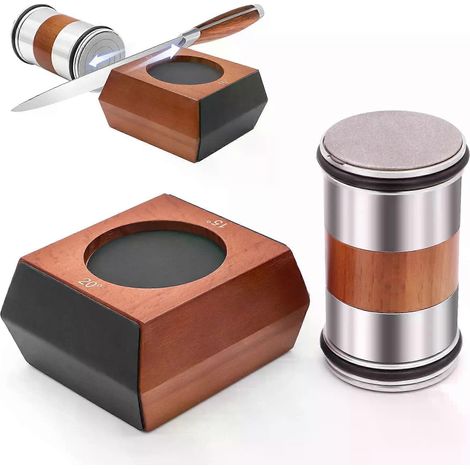 Neuer rollender Messerschärfer mit magnetischem Messerhalter, Diamant-Schärfstein-Set mit 15- und 20-Grad-Winkel – Küchenaccessoire (1/4)