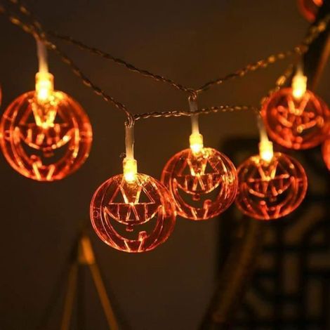 1 Guirlande Citrouille,Solaire LED,Étanche IP65,8 Modes,Extérieur Intérieur,Halloween Jardin (1/3)