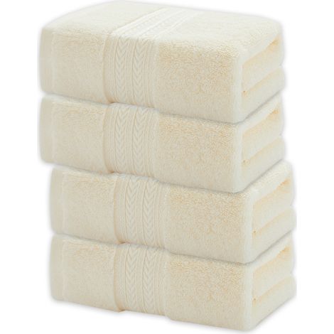 4 serviettes de toilette, coton peigné, séchage rapide, 44 x 70 cm, ultra-absorbantes, salle de bain et sport (1/5)
