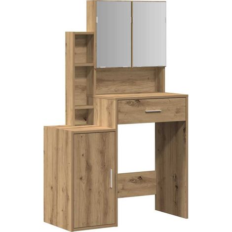 Maison Exclusive - Mesa Tocador con cajón Roble artesanal 80 x 35