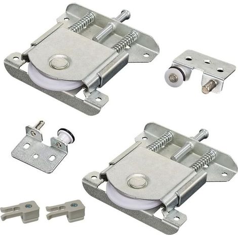 CSPARKV 2 Pièces Armoire Porte Coulissante Rouleau Kit Remplacement Accessoires Matériel Poulie (1/5)