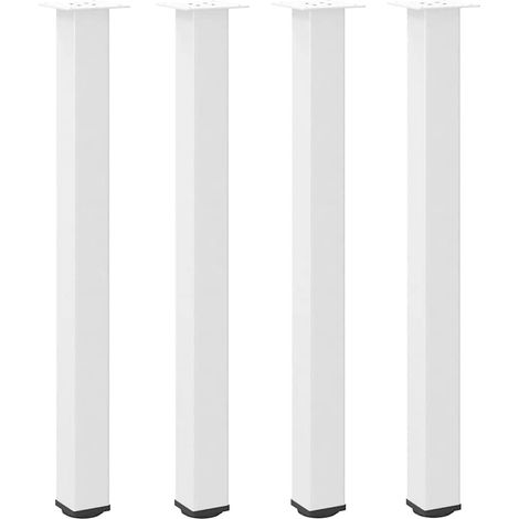 Pieds de table de bar 4 pièces Blanc 90-92 cm Acier (1/5)