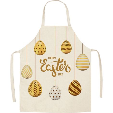 Tablier De Cuisine - Polyester Imprimé Thème Pâques - Pour Adulte - Usage Multifonctionnel En Intérieur Et En Extérieur - 65 x 75 cm - 1 Pièce (1/5)