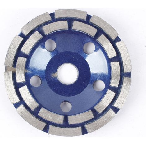 Disque Diamant, Diamant à Meuler Béton 115 x 22,2 mm Double Rangée, Meule Diamantée Universelle pour Poncer Béton, Pierre, Granit Chape, Maçonnerie, Usage Universel(Bleu)