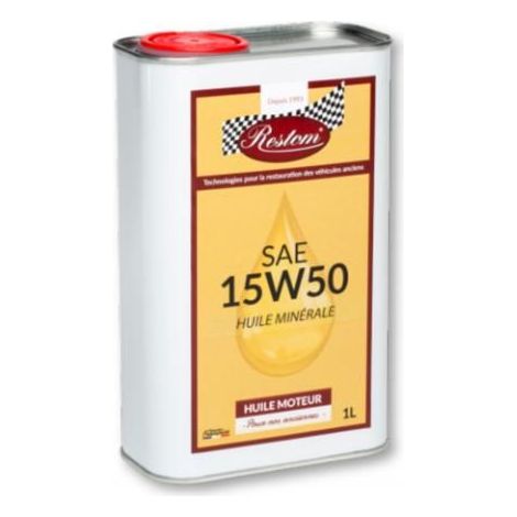 Restom - Huile Moteur pour Véhicules Anciens - Multigrade 15W50 - 1L