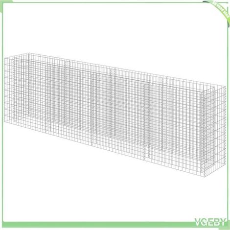 Lit surélevé à gabion - FAFEICY - 143560 - Acier galvanisé - 360x50x100 cm - Capacité 1400 kg/m³ (1/5)