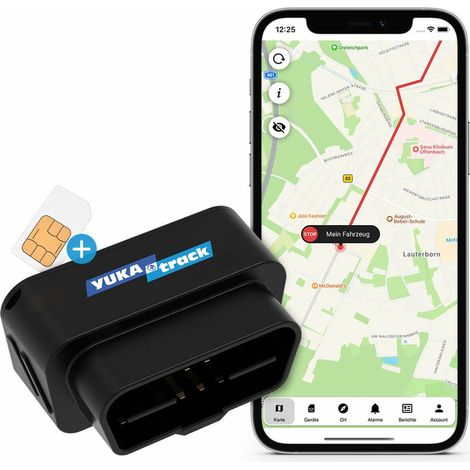 YUKAtrack AIO GPS OBD2, rastreador de vehículos en tiempo real, posicionamiento GPS/GLONASS, SIM incorporada con 12 meses de dat (1/3)