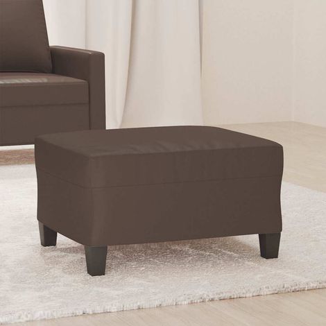 vidaXL Reposapiés de cuero sintético marrón 70x55x41 cm (1/5)