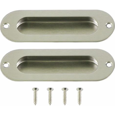 Lot de 2 pcs Poignées Encastrées pour Porte Coulissante INOX Sliding Door Handles