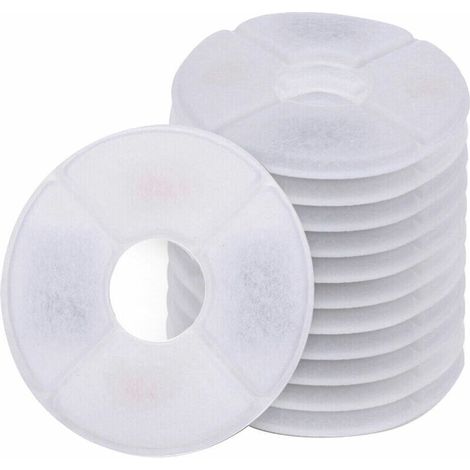 Pack of 12 round replacement filters for cat flower fountains, suitable for dogs and cats (1/5)