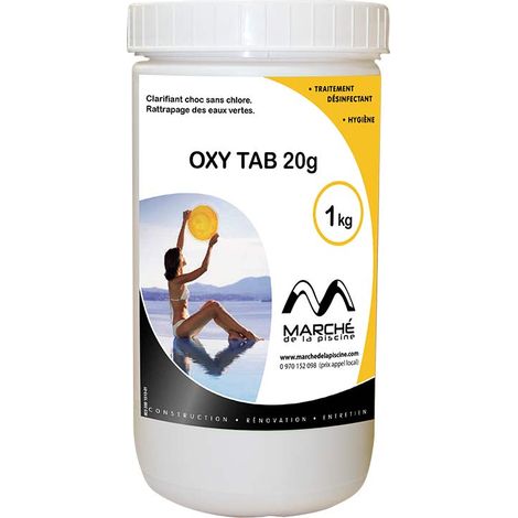 Traitement piscine OCEDIS oxygène actif OXYTAB tablettes 20g en pot 1kg