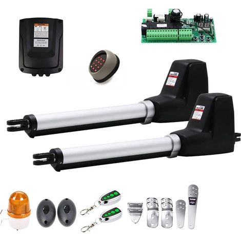 Kit d'ouvre-portes automatiques Kit d'ouverture de porte pivotante électrique à double aile robuste Kit de matériel complet de moteur de porte double automatique for balançoire, allée, clôture pour ac (1/5)