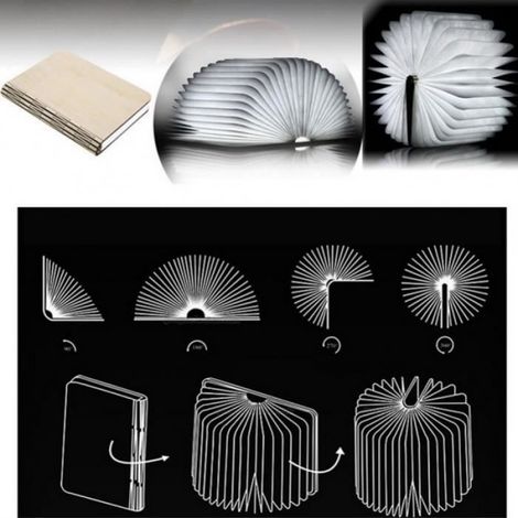 Lampe LED Lumiere d'ambiance Pliante en forme de Livre avec batterie lithium de 2500mAh remplaçable Lampe de chevet Veilleuse (1/4)